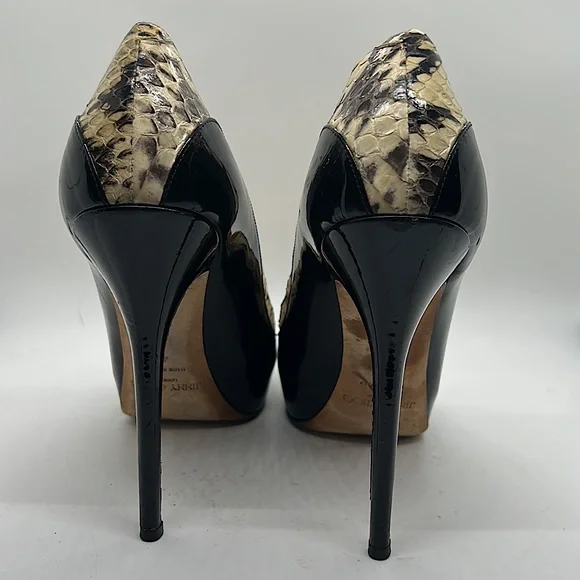 Jimmy Choo Authenticated Snakeskin Black Stiletto Heels Shoes *Sz 41/US Sz 11* - Picture 7 of 12